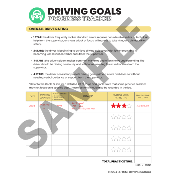 Driving Goals progress tracker