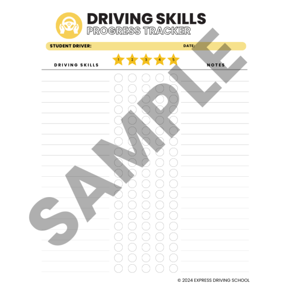 driving skills progress tracker